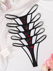 5Pack Women's Black Thongs