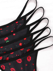 5Pack Women's Black Thongs