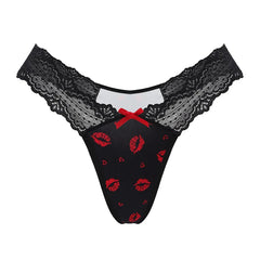 5pcs Women's Sexy 5-Pack Floral Print Lace G-String Thong
