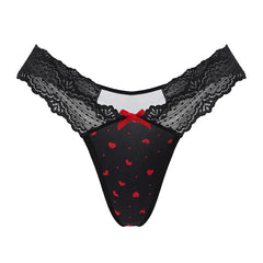 5pcs Women's Sexy 5-Pack Floral Print Lace G-String Thong