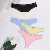 5pcs/pack Seamless Breathable Lady Briefs Women's Ribbed Panties