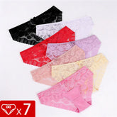 7pcs/Set Women's Floral Lace Panties