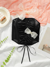 Elegant Black Satin Halter Corset Top