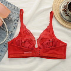 Elegant Red Lace Bra