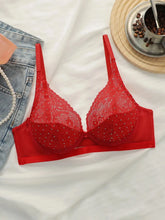 Elegant Red Lace Bra