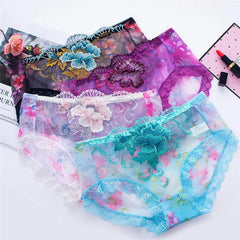 Embroidered Flower Women Lace Panties