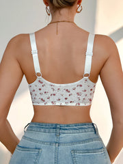 Floral Lace Front Closure Bralette