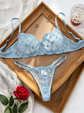 French Style Blue Lace Bra