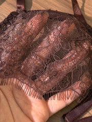 French Vintage Dark Brown Lace lingerie