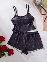 Girls Cute Strappy Homewear Thin Casual Top and Thong