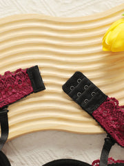 Hot selling 2 pieces of women's sexy embroidered lace lingerie