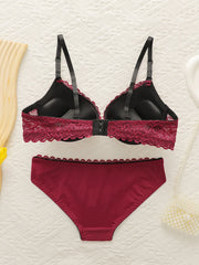 Hot selling 2 pieces of women's sexy embroidered lace lingerie