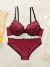Hot selling 2 pieces of women's sexy embroidered lace lingerie