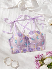 Lace Floral Embroidery Women Bra