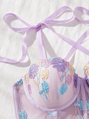 Lace Floral Embroidery Women Bra