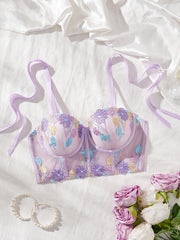 Lace Floral Embroidery Women Bra