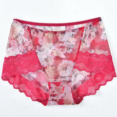 M-3XL Plus Size Printed Lace Panties
