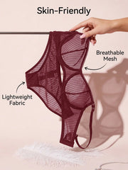 Red lace set pretty Underwire set Party is eye-catching lingerie