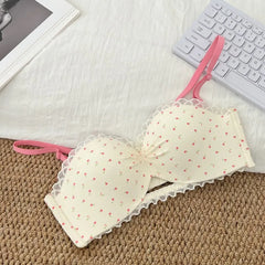 Women Sweet Lace Push Up Enhancing Wirefree Bra