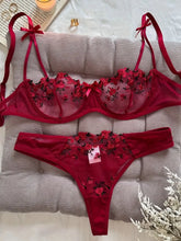 Night Beautiful Sexy Women 2 Piece floral Embroidery Underwear