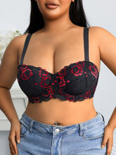 Plus Size Lace & Embroidery Women Bra