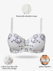 Plus Size Lace & Embroidery Women Bra