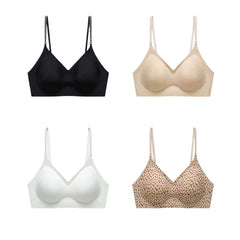 Reggiseno Senza Cuciture Push Up Senza Ferretto Donna Valorizza Schiena Bretelle Sottili Traspirante Aderente Snellente