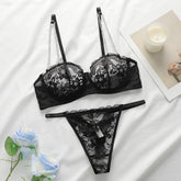 Sexy Black Lace Transparent Bra