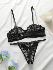 Sexy Black Lace Transparent Bra