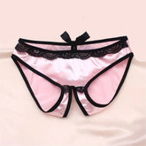 Sexy Open Crotch Smooth Silk Panties