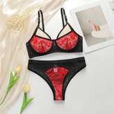 Sexy Red Lace Underwire Unpadded Bra