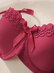 Sexy Red Underwire Push Up Bra