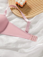 Solid color daily thick pad with steel support Bra