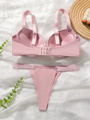 Solid color daily thick pad with steel support Bra