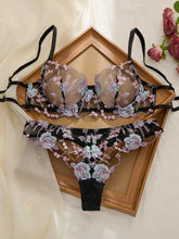 Sweet Pastel Pink Embroidered Ladies' Bra