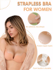 Viomisha 4PCS Mango Shape Nipple Covers Reusable Adhesive Breast Pasties Invisible Sticky Bras