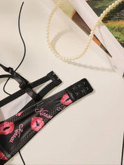 Viomisha Printed Patchwork Lace Sexy lingerie