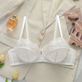 White Floral Lace Balconette Bra