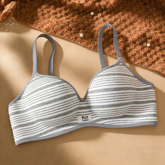 Women British Style Striped Seamless Bra