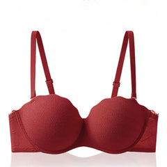 Women Chic French Lace Half Cup Bra