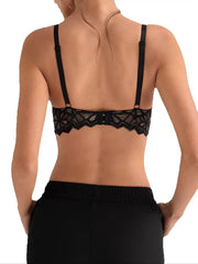 Women Color Block Geo Lace Longline Bra
