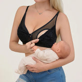 Women Lace Hands Free Pumping Bra