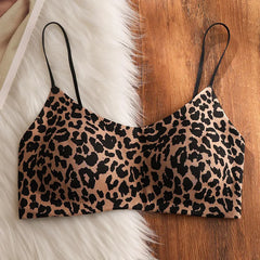 Women Seamless Leopard Print Wireless Bra