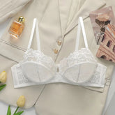 Women Sexy White Lace Underwire Bra