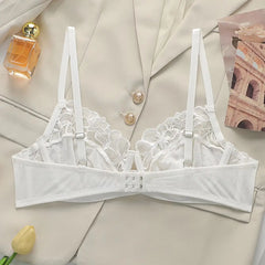 Women Sexy White Lace Underwire Bra
