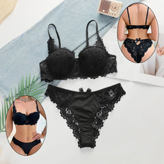 Women's Black Lace Underwire Push Up Bra