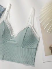 Women's Sweet Lace Trim Adjustable Strap Bra