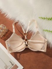 Women's front buckle lace floral Underwear