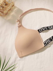 Women's front buckle letter belt Underwear