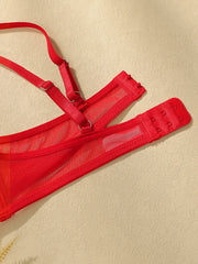 Women's sexy embroidered lace patchwork line Bra